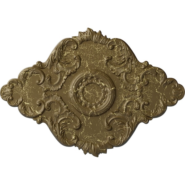 Ekena Millwork Piedmont Ceiling Medallion, Hand-Painted Mississippi Mud Crackle, 37"W x 26"H x 1 3/8"P CM37X26PEMMC - main